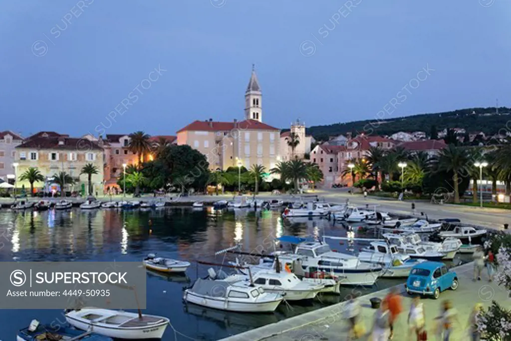 Harbor and church St Peter, Sveti Petar, Supetar, Brac, Split-Dalmatia, Croatia