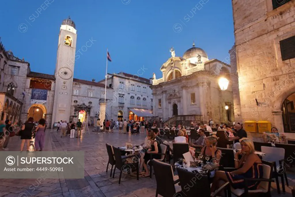 Church of Saint Blaise in the evening, Luza square, Dubrovnik, Dubrovnik-Neretva county, Dalmatia, Croatia