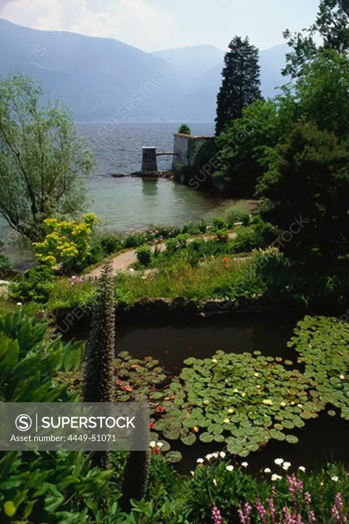 Botanical garden, Brissago islands, Isole di Brissago, Lake Maggiore, Ticino, Switzerland