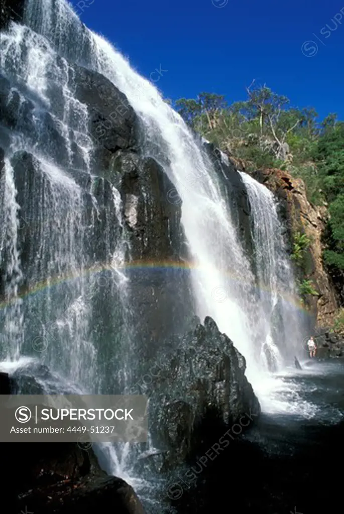 The MacKenzie Falls under blue sky, Mt. Victoria Range, Grampians National Park, Victoria, Australia