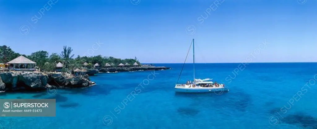 Catamaran & Coastline, Negril, Jamaica, Caribbean
