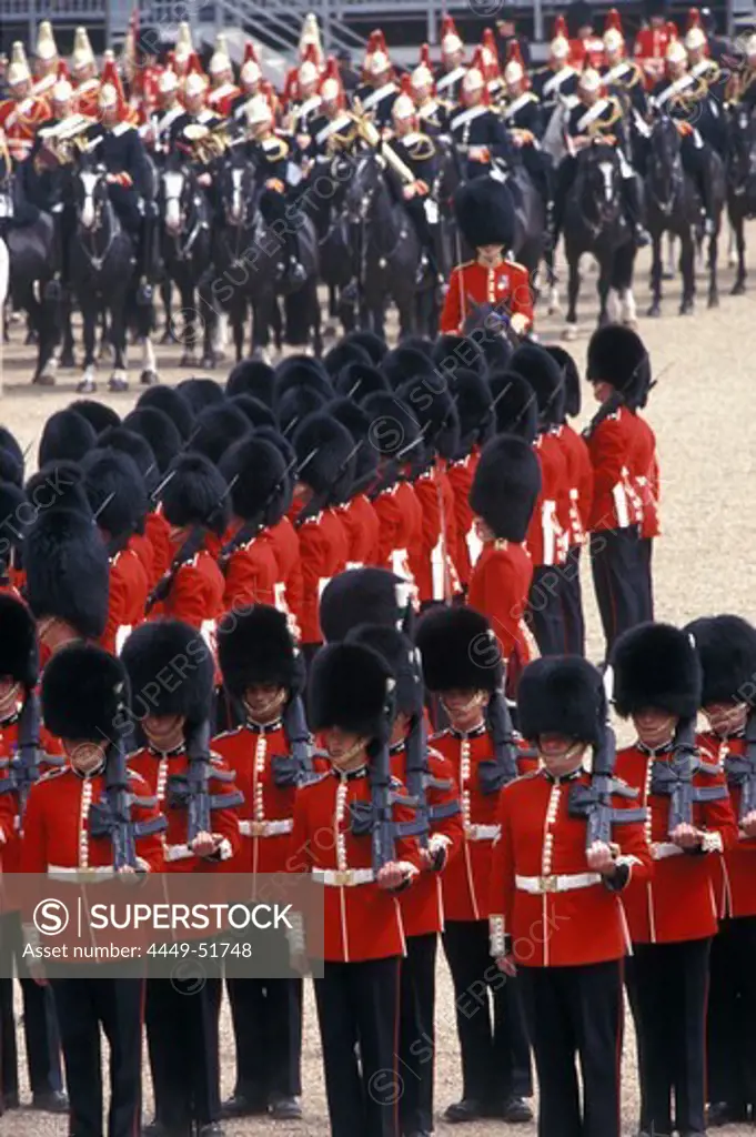 Soldiers at a military parade, Whitehall, London, England, Great Britain, Europe