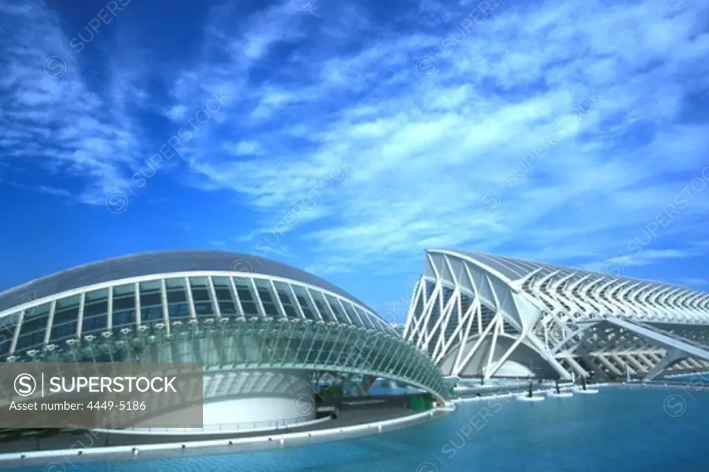 Modern buildings at the City of Arts and Sciences, Valencia, Spain, Europe