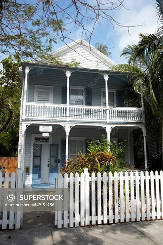 Typical conch wooden house, Key West, Florida Keys, Florida, USA