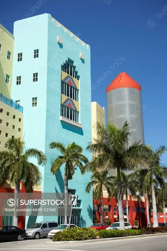 Neo Art Deco Style Buildings, South Beach, Miami, Florida, USA
