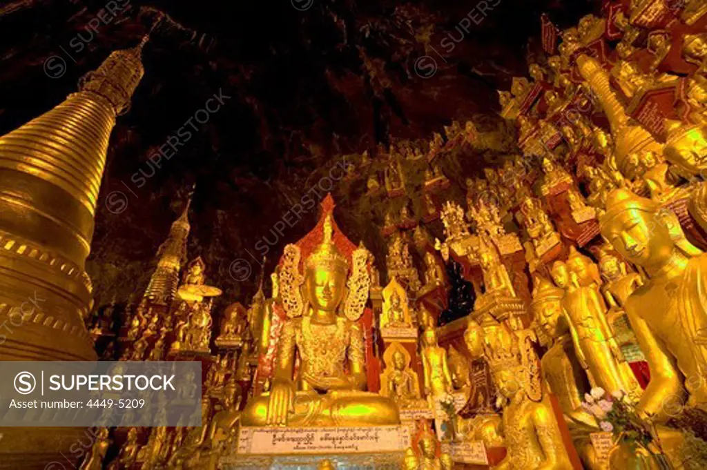 8000 Buddha statues inside Pindaya cave, Myanmar, Birma, Asia