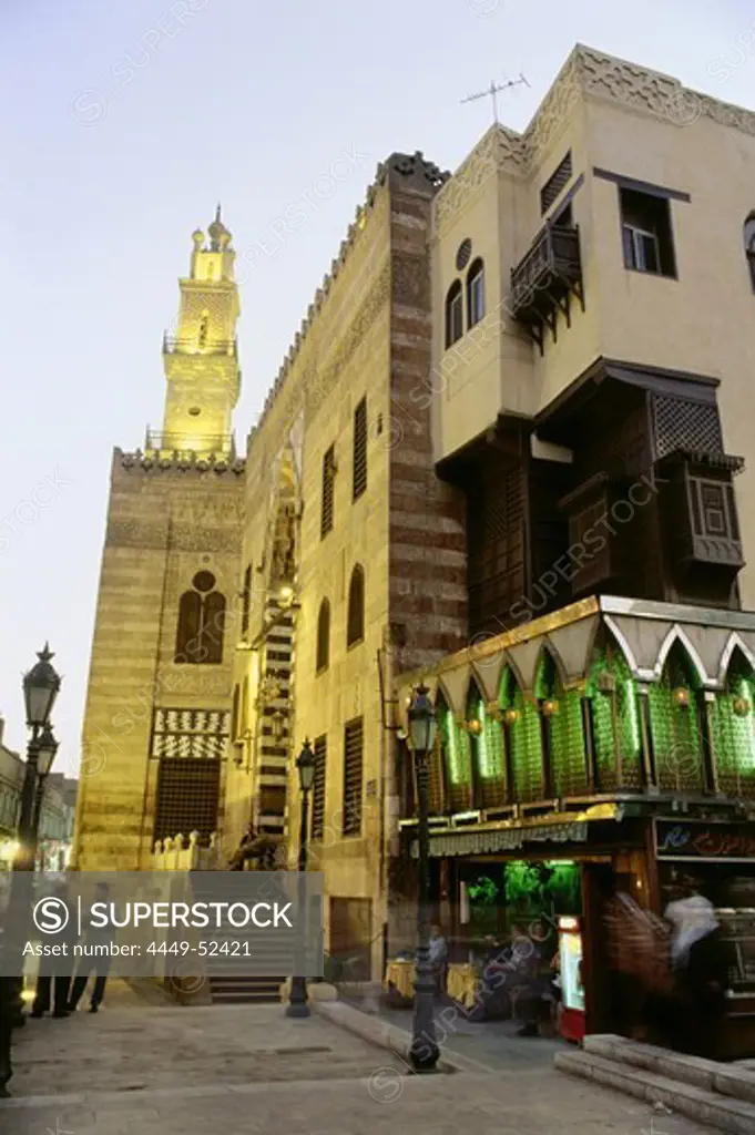 Street setting, view at El Guri Mosque and Teahouse, Cairo, Egypt