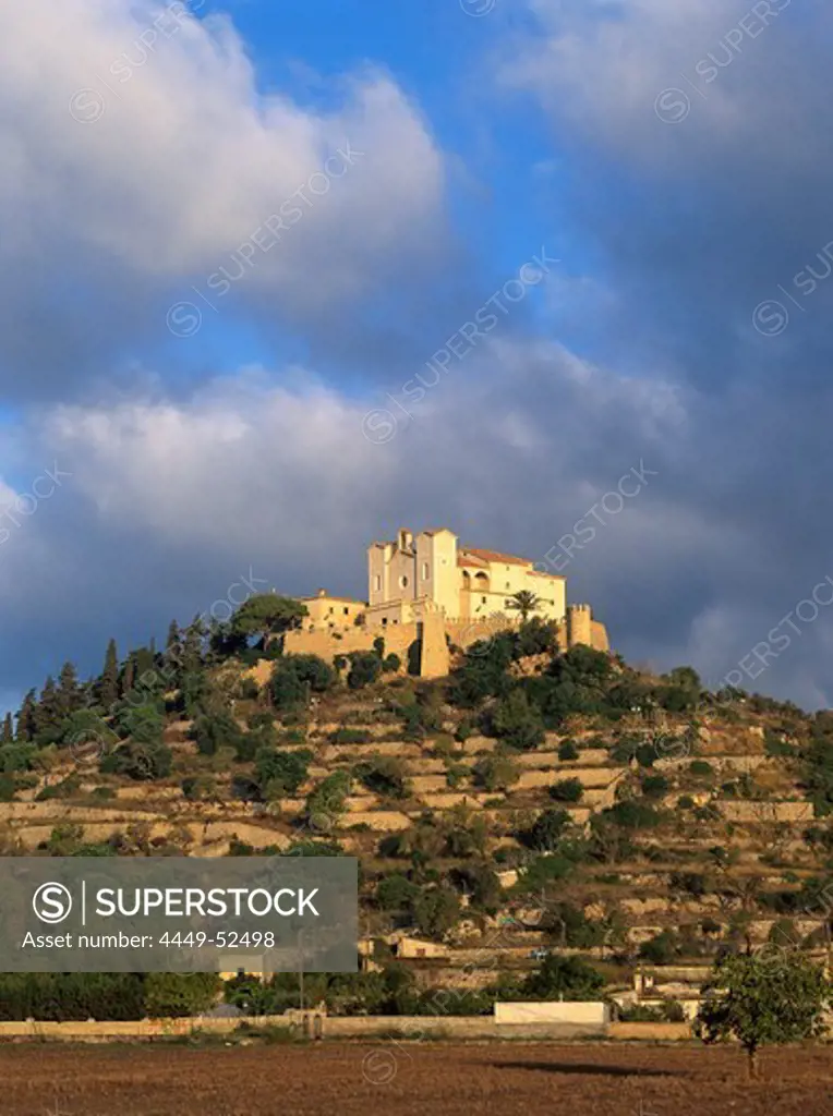 San Salvador, pilgrimage church within ancient city wall, fortress, Arta, Mallorca, Majorca, Balearic Islands, Spain