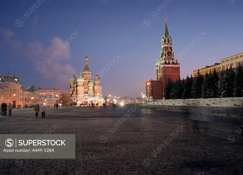 Saint Basil's cathedral with Kremlin, Red Square, Moscow, Russia