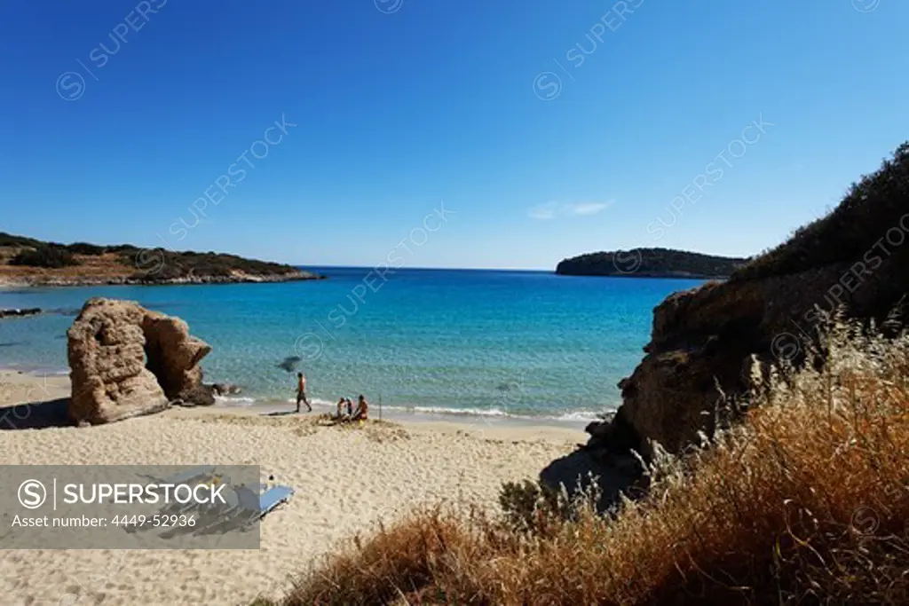 Family at beach, Mirabello Bay, Crete, Greece