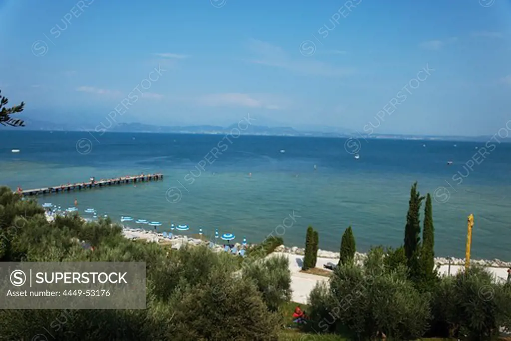 Beach, Sirmione, Lake Garda, Veneto, Italy
