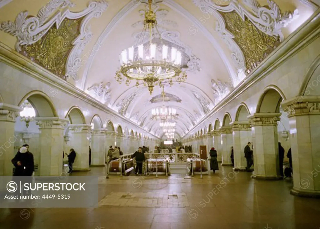 Komsomolskaya underground station, Moscow Russia