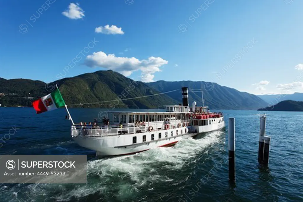 Paddle Wheel Steamer, Tremezzo, Lake Como, Lombardy, Italy