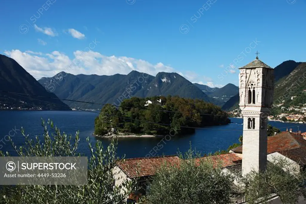 bell tower of the Church of Santa Maria Maddalena, Ossuccio, Lago di Como, Lombardei, Italien