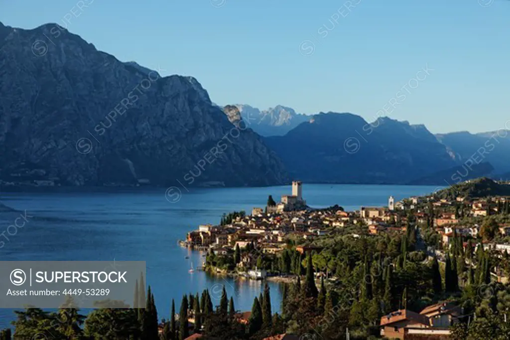 Panorama, Scaliger Castle, Malcesine, Lake Garda, Veneto, Italy
