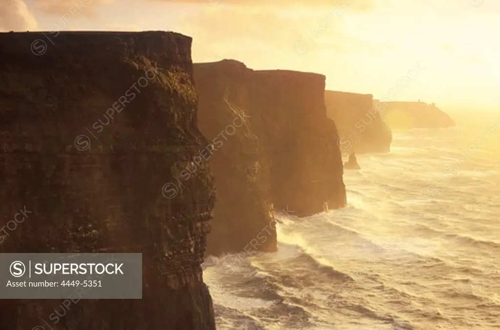 Cliffs of Moher at sunrise, County Clare, Ireland, Europe