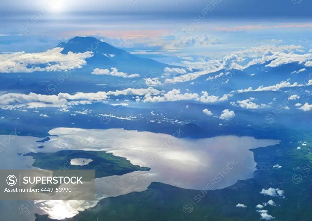 Taal Volcano aerial, Batangas, Luzon Island, Philippines, Asia