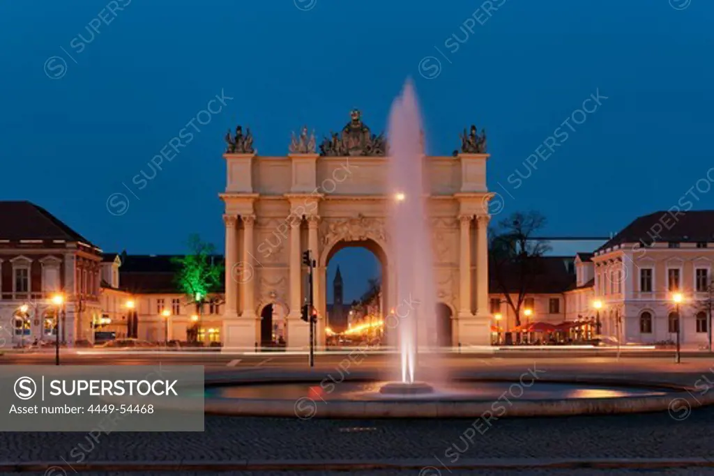 Luisen Square, Brandenburg Gate, builders Carl von Gontard und Georg Christian Unger, St. Peter and Paul Church, Potsdam, Land Brandenburg, Germany