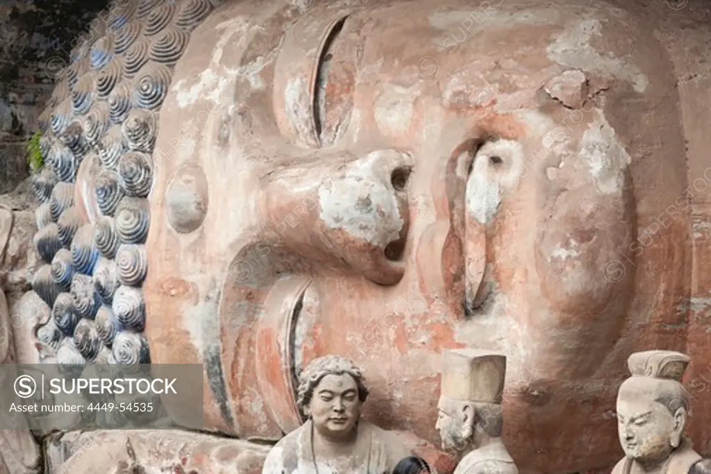 Buddhist caves of Dazu, Dazu Rock Carvings, World Heritage Site, a buddhist monk started to do carvings in the rock in the 11th century, Mahayana buddhism, Dazu, Chongqing, People's Republic of China