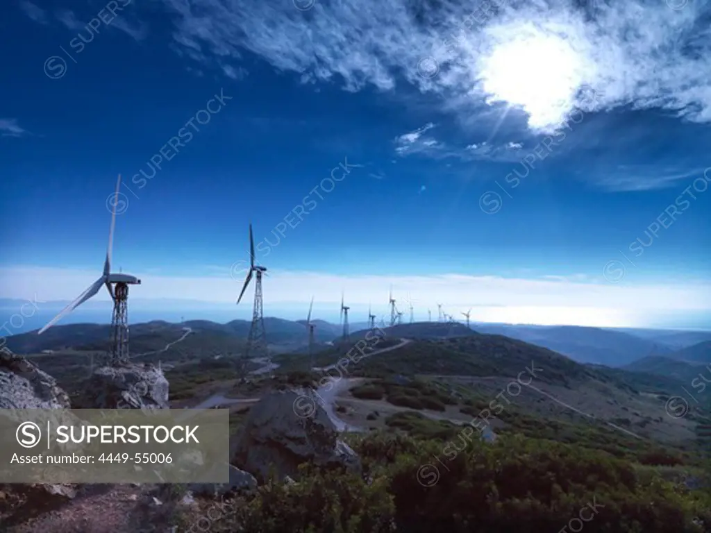 Wind energy plant, Tarifa, Strait of Gibraltar, Andalusia, Spain