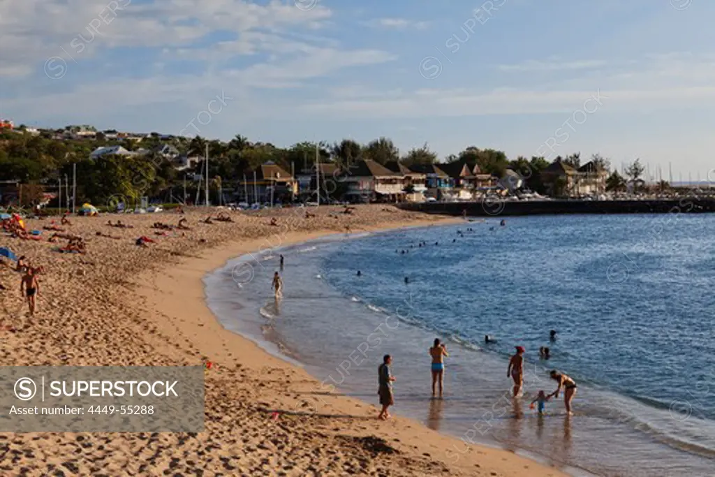 People on the beach, Saint Gilles, La Reunion, Indian Ocean