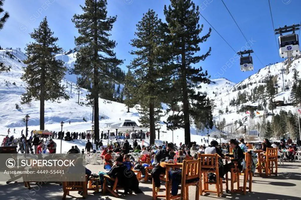 People at ski area Squaw Valley near Lake Tahoe, North California, USA, America