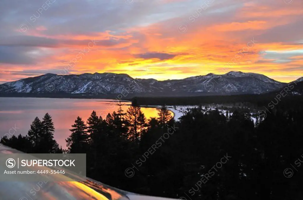 Sunrise at Lake Tahoe, North California, USA, America