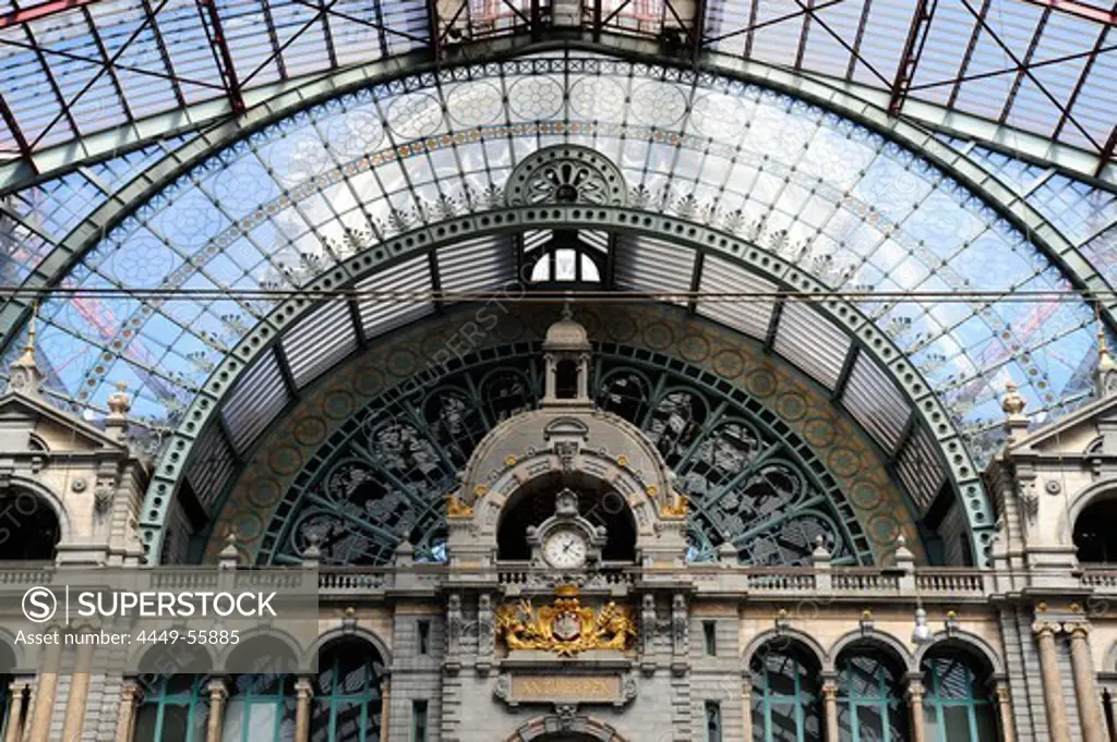 Antwerpen Central railway station, Centraal Station, Antwerp, Anvers, Flanders, Belgium, Benelux