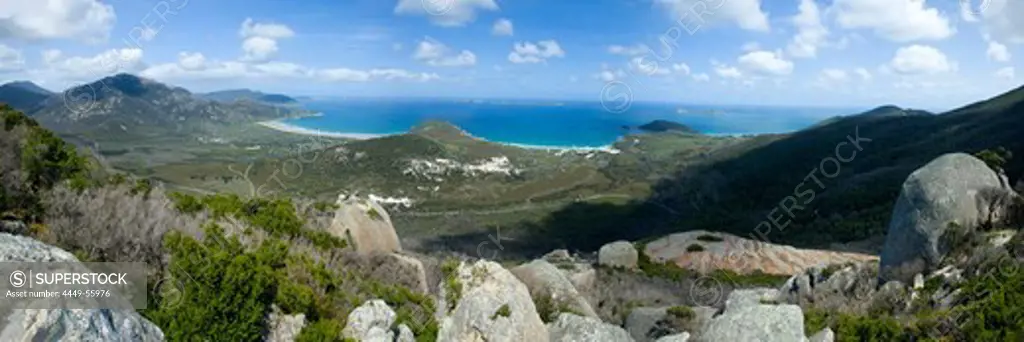 Panoramic view from the top of Mt. Bishop, Wilsons Promontory National Park, Victoria, Australia