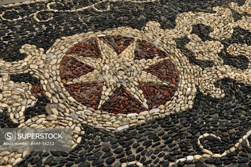 Mosaic of stones, Moneglia, Liguria, Italy, Europe