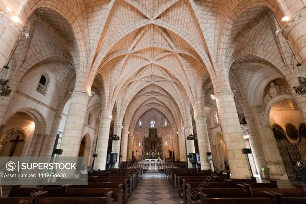 Interior Cathedral Santa Maria la Menor, Santo Domingo, Dominican Republic