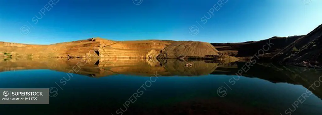 Panoramic view of abandoned iron ore mine, Minas de Alquife, Andalusien, Spanien