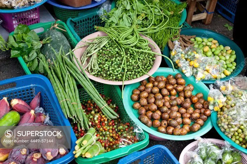 Tropical vegetable at the market, Chiang Mai, Thailand, Asia