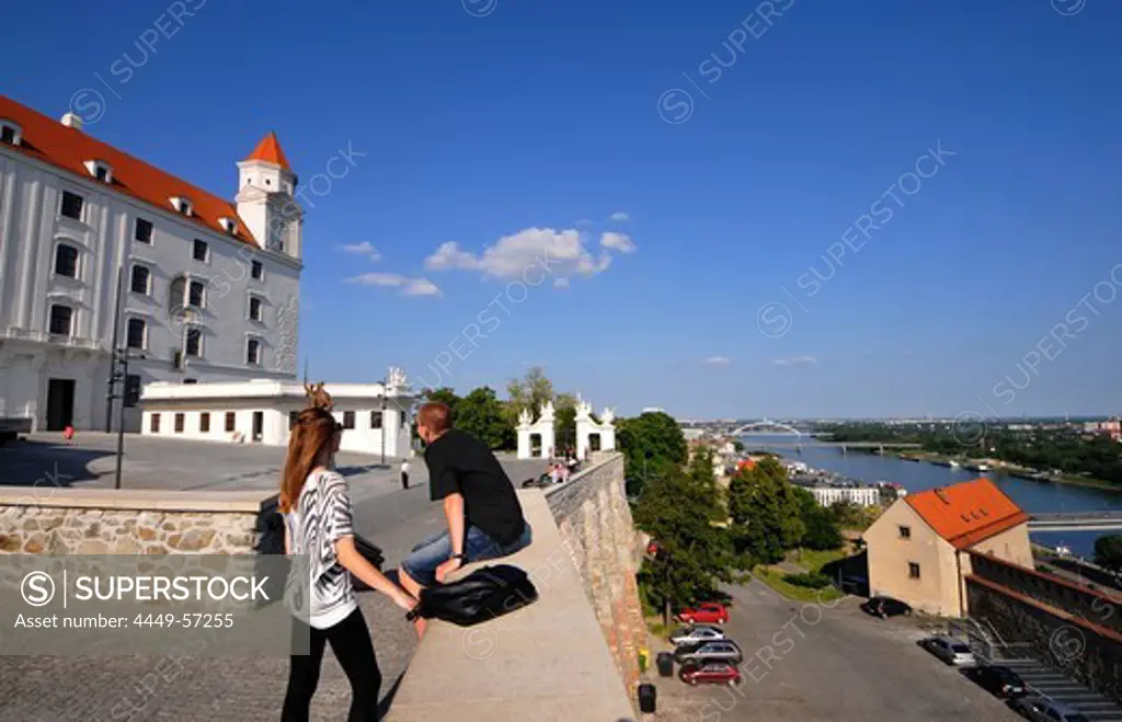 People at the castle, Bratislava, Slovakia, Europe