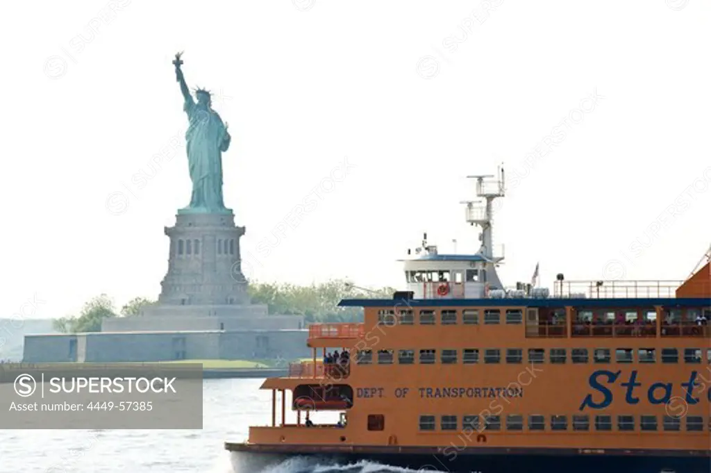 Statue of Liberty and Staten Island Ferry, New York, USA