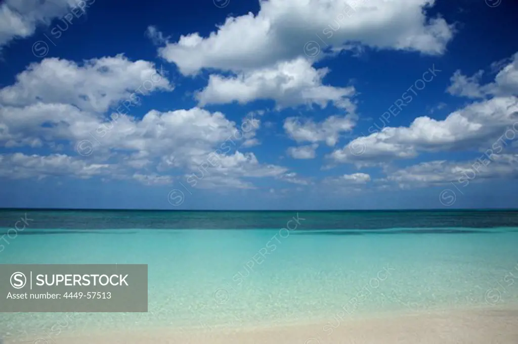 Beach, water and clouds, Cayo Levisa island, Pinar del Rio province, Cuba, Greater Antilles, Gulf of Mexico, Caribbean, Central America, America