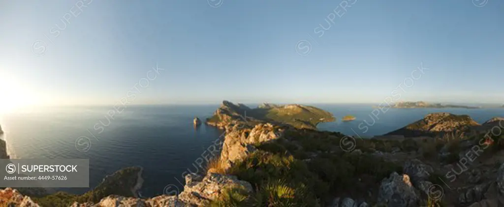 View from watchtower Talaia d Albercuix, Cap de Formentor, cape Formentor, Mallorca, Balearic Islands, Spain, Europe
