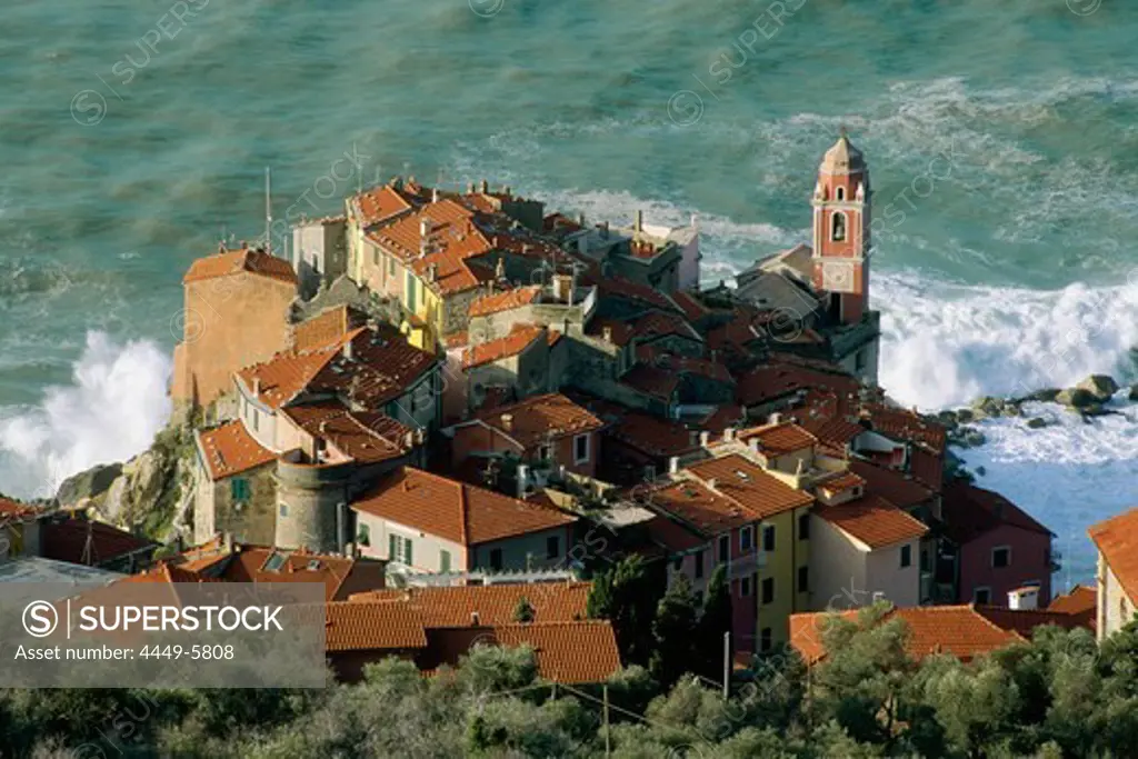 Village of Tellaro at the Mediterranean coast, Golf of La Spezia, Liguria, Italy