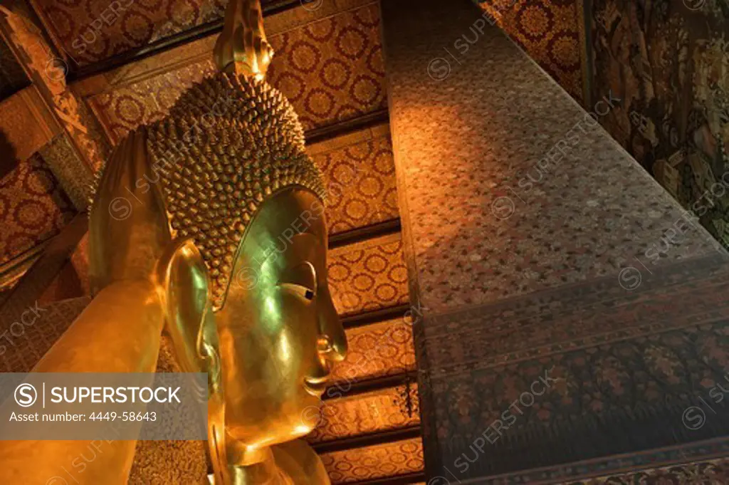 Lying Buddha statue at Wat Pho, Bangkok, Thailand, Asia