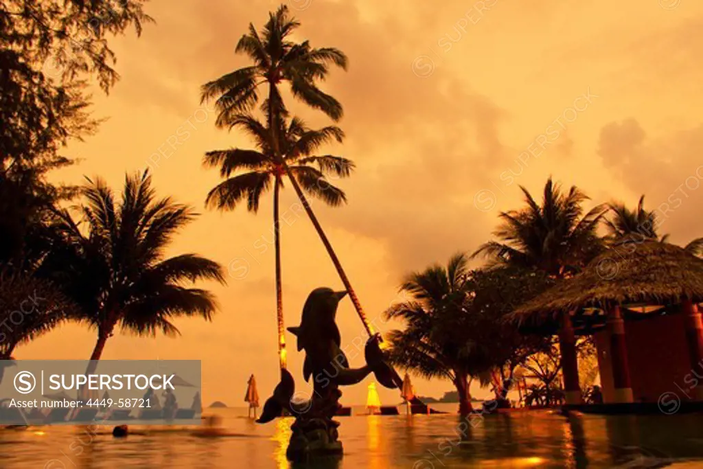 Tropicana Resort and Spa, pool at sunset, Klong Prao Beach, Ko Chang, Thailand