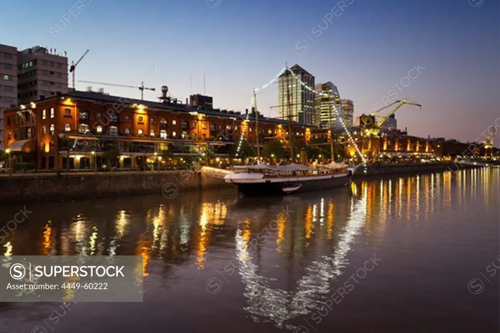 Puerto Madero, old recycled docks with bars and restaurants, Buenos Aires, Argentina