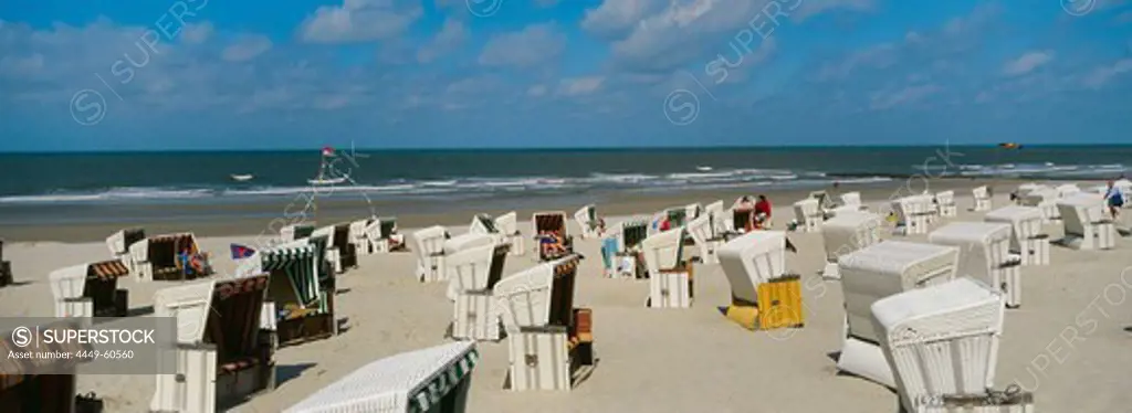 Beach chair, Wangerooge, East Frisian Island, Lower Saxony, North Sea, Germany, Europe