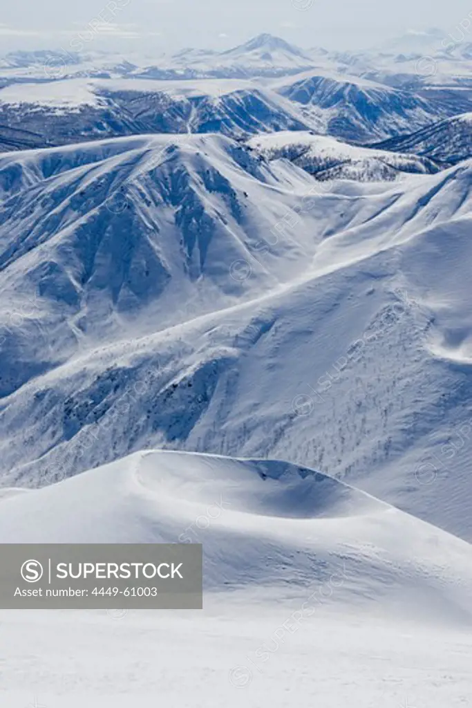Volcanos in the snow. Kamchatka, Sibiria, Russia.