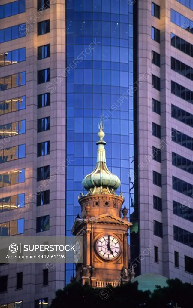 The clock tower of the Lands Department Building in der city, Sydney, New South Wales, Australia