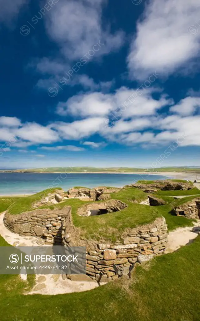 Stone age, Neolithic, settlement Skara Brae, UNESCO World Heritage, West Mainland, Orkney Islands, Scotland, Great Britain