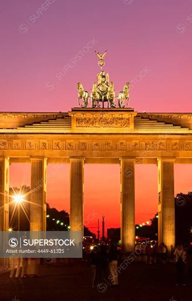 Berlin Brandenburg Gate, sunset