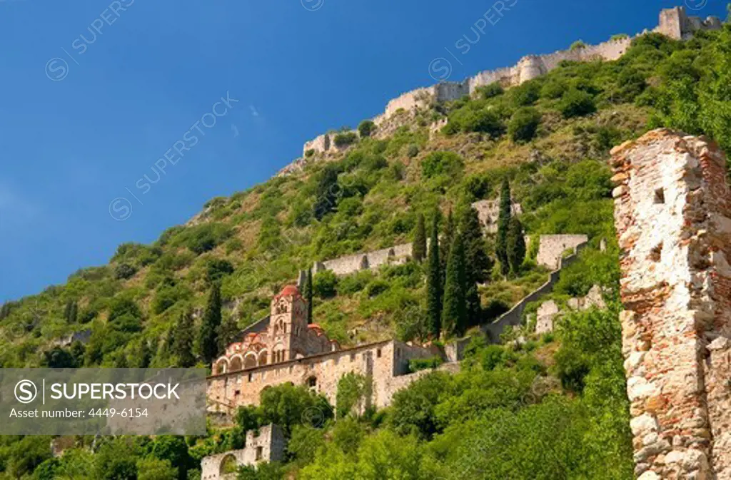 Pantanassa monastery, Mistras, Taygetos mountains, Laconia, Peloponnese, Greece