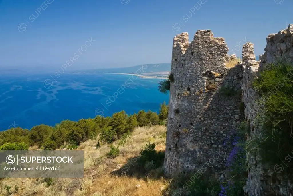Old Castle of Palaio Navarino, near Pylos, Peloponnese, Mediterranean Sea, Greece, Europe