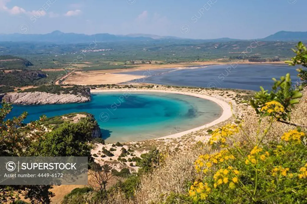 Voidokilia Bay, Peloponnese, Mediterranean Sea, Greece, Europe