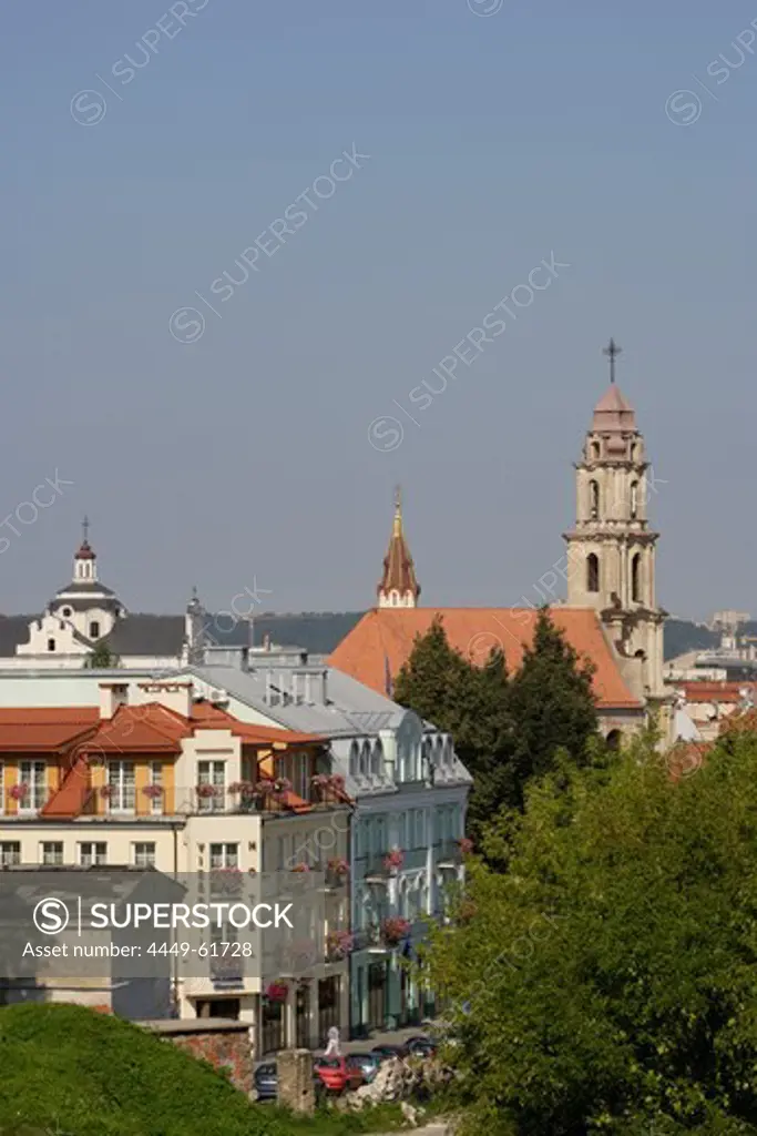 Houses in Boksto street and the church of St. Nicolas, Lithuania, Vilnius